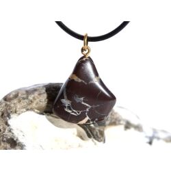 Brekzienjaspis (Trümmerjaspis) Trommelstein Anhänger Öse - Sonderqualität - Rarität - ca. 2,9 cm x 2,1 cm x 0,7 cm