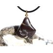 Brekzienjaspis (Trümmerjaspis) Trommelstein Anhänger Öse - Sonderqualität - Rarität - ca. 2,9 cm x 2,1 cm x 0,7 cm