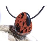 Mahagoniobsidian Trommelstein / Scheibenstein gebohrt -...