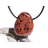 Mahagoniobsidian Trommelstein / Scheibenstein gebohrt - Sonderqualität - ca. 2,8 cm x 2,2 cm x 0,9 cm (GKS)