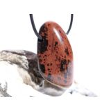 Mahagoniobsidian XXL Trommelstein / Schmuckstein gebohrt - Sonderqualität - ca. 4,5 cm x 2,7 cm x 1,6 cm