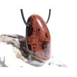 Mahagoniobsidian XXL Trommelstein / Schmuckstein gebohrt - Sonderqualität - ca. 4,5 cm x 2,7 cm x 1,6 cm