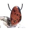 Mahagoniobsidian XXL Trommelstein / Schmuckstein gebohrt - Sonderqualität - ca. 4,5 cm x 2,7 cm x 1,6 cm