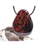 Mahagoniobsidian XXL Trommelstein / Schmuckstein gebohrt - Sonderqualität - ca. 4,1 cm x 3 cm x 1,7 cm