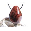 Mahagoniobsidian XXL Trommelstein / Schmuckstein gebohrt - Sonderqualität - ca. 4,1 cm x 3 cm x 1,7 cm