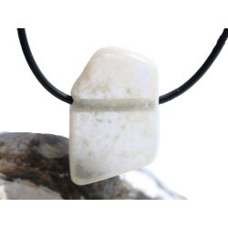 Ulexit (TV-Stein) Scheibenstein / Schmuckstein gebohrt - ca. 2,9 cm x 2 cm x 1,2 cm