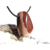 Cappuchino-Jaspis Schmuckstein / Trommelstein gebohrt - Sonderqualität - ca. 2,7 cm x 1,7 cm x 1,4 cm