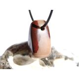 Cappuchino-Jaspis Schmuckstein / Trommelstein gebohrt - Sonderqualität - ca. 2,7 cm x 1,7 cm x 1,4 cm