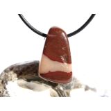 Cappuchino-Jaspis Schmuckstein / Trommelstein gebohrt - Sonderqualität - ca. 2,7 cm x 1,7 cm x 1,4 cm