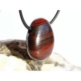 Tigereisen Trommelstein / Scheibenstein gebohrt - Sonderqualität - ca. 2,7 cm x 2,1 cm x 1,1 cm