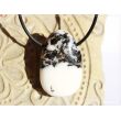 Zebra-Marmor XL Scheibenstein / Trommelstein gebohrt (Dolomit-Marmor / Marmor) - Sonderqualität - ca. 3,7 cm x 2,4 cm x 1,4 cm