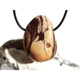 Cappuchino-Jaspis XXL Trommelstein gebohrt - Sonderqualität - ca. 4,1 cm x 2,9 cm x 2,2 cm