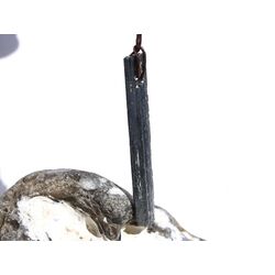 Antimonit (Stibnit / Antimon) XXXL Kristallstab / Rohstein gebohrt - Sonderqualitt - Raritt - ca. 5,6 cm x 0,8 cm x 0,4 cm