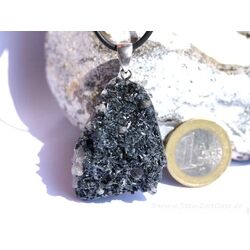 Antimonit (Stibnit) XXL Kristallstufe / Schmuckstein Anhänger Silberöse - AA-Sonderqualität - Rarität - Handarbeit - ca. 5,2 cm x 3,1 cm x 2 cm