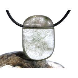 Aktinolithquarz Schmuckstein / Scheibenstein gebohrt -...