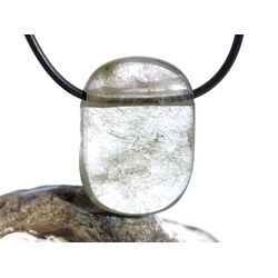 Aktinolithquarz Schmuckstein / Scheibenstein gebohrt - Sonderqualit�t - ca. 3,2 cm x 2,3 cm x 0,9 cm