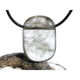 Aktinolithquarz Schmuckstein / Scheibenstein gebohrt -...