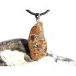 Trümmer-Jaspis (Brekzienjaspis Konglomerat) Trommelstein Anhänger Öse - Sonderqualität - ca. 3,9 cm x 1,5 cm x 1 cm