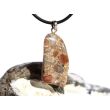 Trümmer-Jaspis (Brekzienjaspis Konglomerat) Trommelstein Anhänger Öse - Sonderqualität - ca. 3,9 cm x 1,5 cm x 1 cm