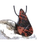 Mahagoniobsidian XXXL Schmuckstein gebohrt -...