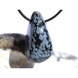 Schneeflockenobsidian Schmuckstein / Trommelstein gebohrt...