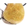 Rutilquarz gold XL Trommelstein / Schmuckstein gebohrt - AA-Sonderqualität - ca. 3,4 cm x 3,1 cm x 1,6 cm