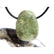 Grossular grün (Granat) Trommelstein / Scheibenstein gebohrt - ca. 2,8 cm x 2,1 cm x 1 cm