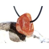 Hessonit (Granat) Trommelstein gebohrt - schöne Qualität - Rarität - ca. 2,5 cm x 1,9 cm x 1,5 cm