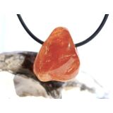 Hessonit (Granat) Trommelstein gebohrt - schöne Qualität - Rarität - ca. 2,5 cm x 1,9 cm x 1,5 cm