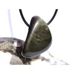 Goldobsidian Trommelstein / Schmuckstein gebohrt - AA-Sonderqualitt - ca. 3,2 cm x 2,7 cm x 1,7 cm