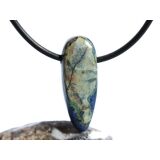 Azurit-Malachit natur Schmuckstein / Scheibenstein gebohrt - Handarbeit - Rarität - Sonderqualität - ca. 2,6 cm x 1 cm x 0,7 cm