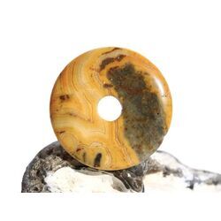 Laceachat (Crazy Lace) Donut Edelstein 40 mm (6 mm stark)