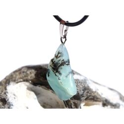 Andenopal hellblau (Chrysopal) Trommelstein Anhnger Silberse Schmuckdose - Raritt - AA-Sonderqualitt - ca. 3,6 cm x 1,4 cm x 0,8 cm