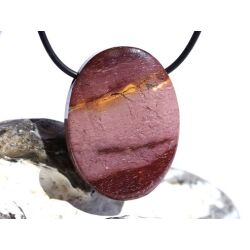 Mookait XXL Schmuckstein Cabochon / Scheibenstein gebohrt - Sonderqualität - ca. 4 cm x 3 cm x 0,9 cm