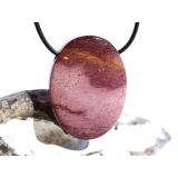 Mookait XXL Schmuckstein Cabochon / Scheibenstein gebohrt - Sonderqualität - ca. 4 cm x 3 cm x 0,9 cm