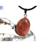 Sonnenstein Trommelstein / Schmuckstein Anhänger Silberöse - AA-Sonderqualität - ca. 3,3 cm x 1,6 cm x 1 cm