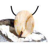 Mookait XXL Schmuckstein Cabochon / Scheibenstein gebohrt - Sonderqualität - ca. 4,1 cm x 3 cm x 0,9 cm