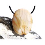 Mookait XXL Schmuckstein Cabochon / Scheibenstein gebohrt - Sonderqualität - ca. 4,1 cm x 3 cm x 0,9 cm