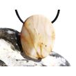 Mookait XXL Schmuckstein Cabochon / Scheibenstein gebohrt - Sonderqualität - ca. 4,1 cm x 3 cm x 0,9 cm