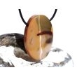 Mookait XXL Schmuckstein Cabochon / Scheibenstein gebohrt - Sonderqualität - ca. 4 cm x 3 cm x 0,9 cm
