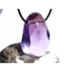 Amethyst mittelhell XXL Trommelstein / Schmuckstein gebohrt - AAA-Sonderqualitt - ca. 4,2 cm x 2,4 cm x 2 cm