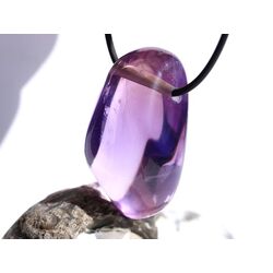 Amethyst mittelhell XXL Trommelstein / Schmuckstein gebohrt - AAA-Sonderqualitt - ca. 4,2 cm x 2,4 cm x 2 cm