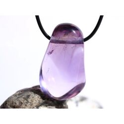 Amethyst mittelhell XXL Trommelstein / Schmuckstein gebohrt - AAA-Sonderqualitt - ca. 4,2 cm x 2,4 cm x 2 cm
