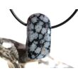 Schneeflockenobsidian Trommelstein / Schmuckstein gebohrt - Sonderqualität - ca. 2,9 cm x 1,6 cm x 1,3 cm