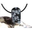 Schneeflockenobsidian Trommelstein / Schmuckstein gebohrt - Sonderqualität - ca. 2,9 cm x 1,6 cm x 1,3 cm