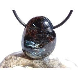 Anthophyllit Trommelstein / Scheibenstein gebohrt - Sonderqualit�t - ca. 2,8 cm x 2,2 cm x 1,1 cm