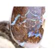 Boulderopal (Edelopal) XXL Schmuckstein Cabochon / Scheibenstein gebohrt - Rarität - Sonderqualität - Handarbeit - ca. 4,7 cm x 2,4 cm x 1,1 cm
