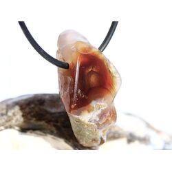 Feuerachat Trommelstein gebohrt - AA-Sonderqualit�t - Rarit�t - ca. 3,5 cm x 2 cm x 1 cm
