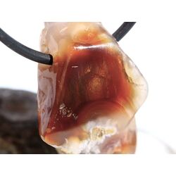 Feuerachat Trommelstein gebohrt - AA-Sonderqualit�t - Rarit�t - ca. 3,5 cm x 2 cm x 1 cm