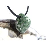 Prasem "Afrikanische Jade" Trommelstein gebohrt...